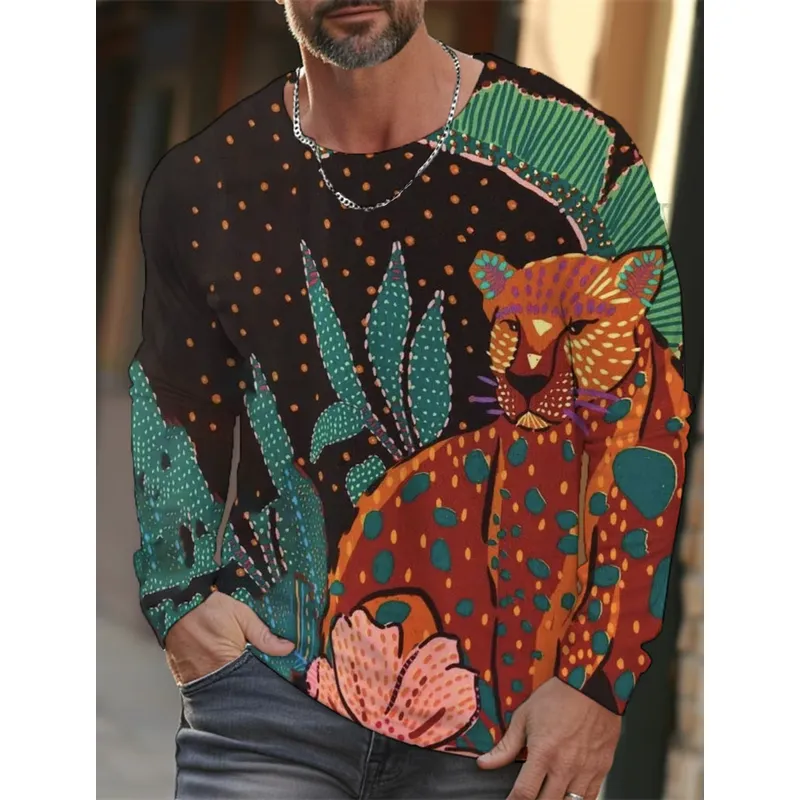3D Printed Casual Long Sleeve  - Mens Fashion Clothes 评论和价格