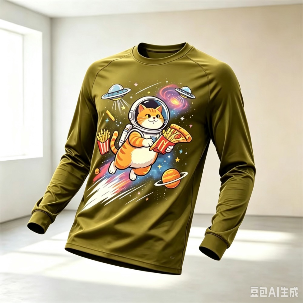 Novelty Cartoon Space Cat Astr - Men'S Fashion T Shirts 评论和价格