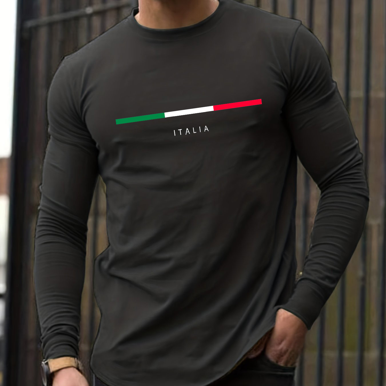 100% Pure Cotton Men's Long Sl - Men'S Fashion T Shirts 评论和价格