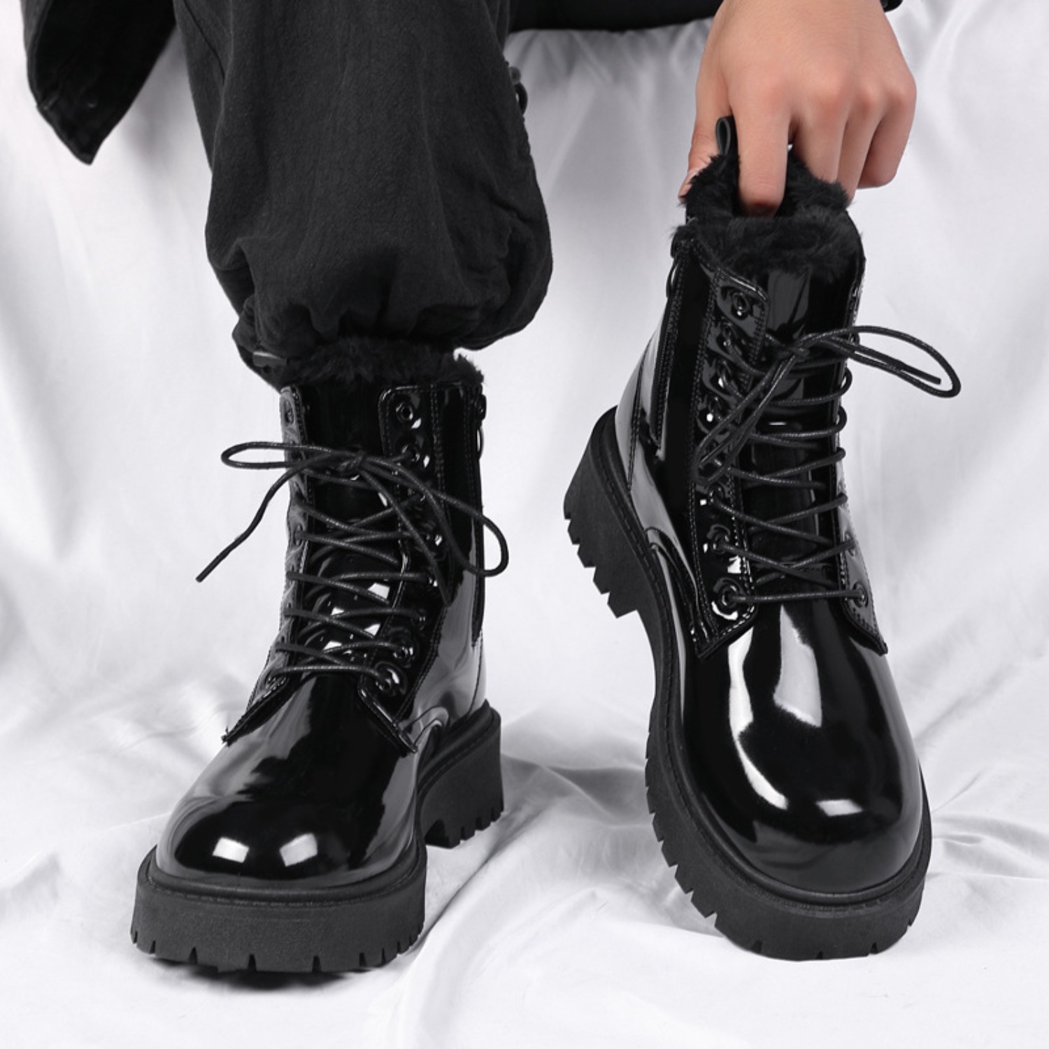 Men's warm plush high-top boot - Men'S Fashion News 评论和价格