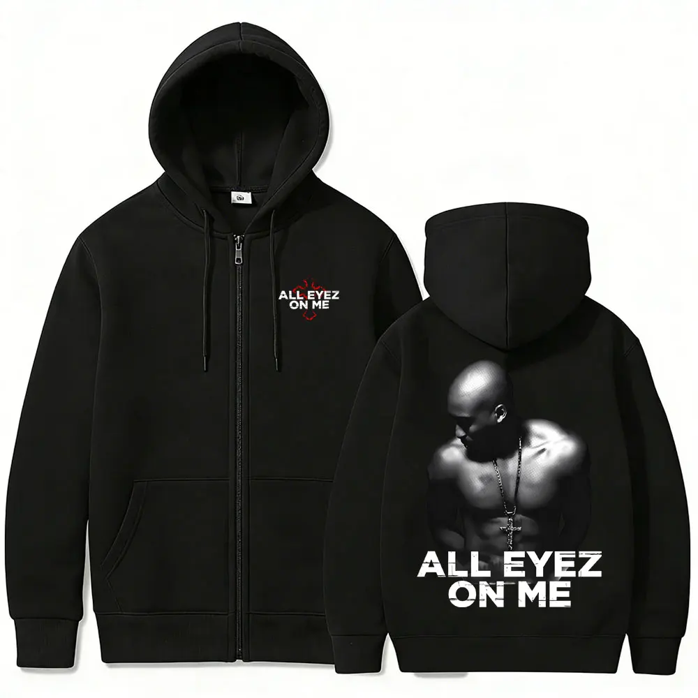 Rapper Tupac 2pac All Eyez on  - Mens Fashion Zip Up Hoodies 评论和价格