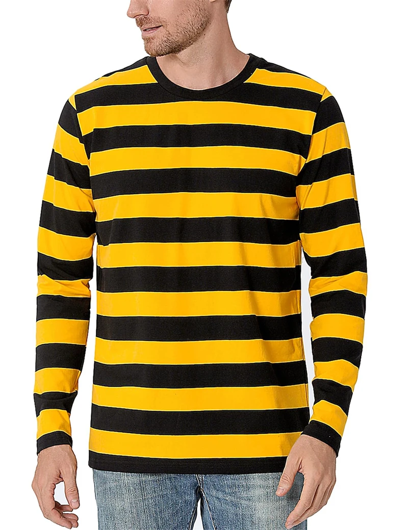 Contrast Stripe 3D Print Men L - Men'S Fashion T Shirts 评论和价格