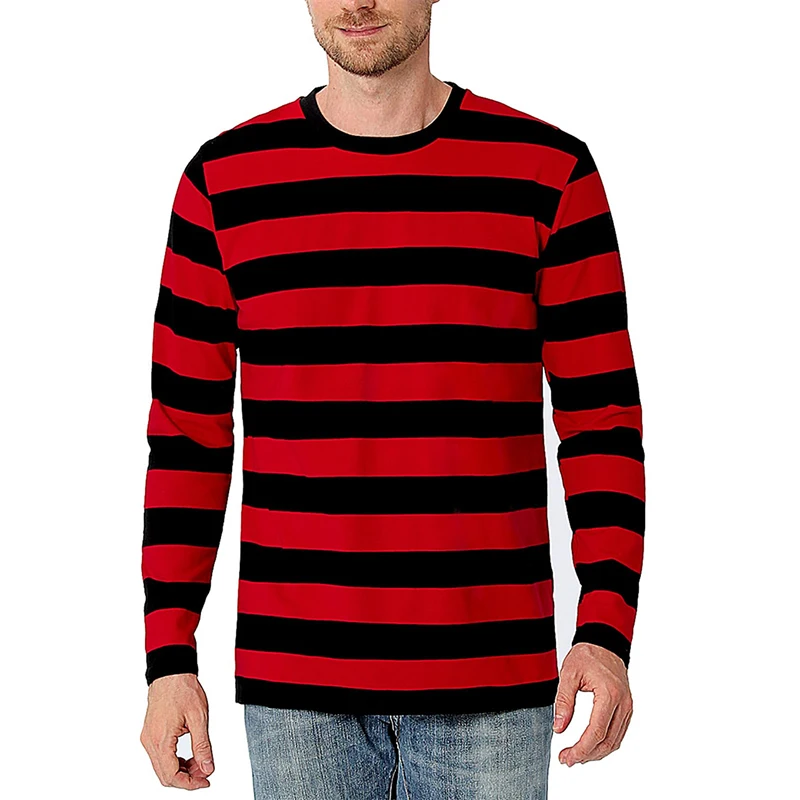 Contrast Stripe 3D Print Men L - Men'S Fashion T Shirts 评论和价格