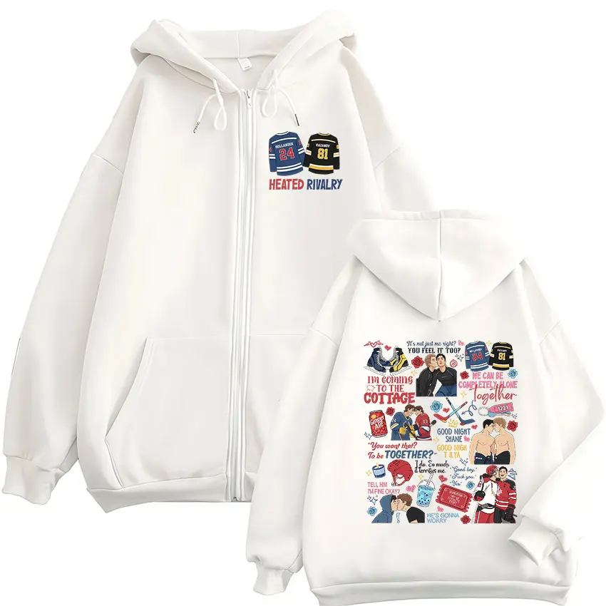 Heated Rivalry Print Zipper Ho - Mens Fashion Zip Up Hoodies 评论和价格