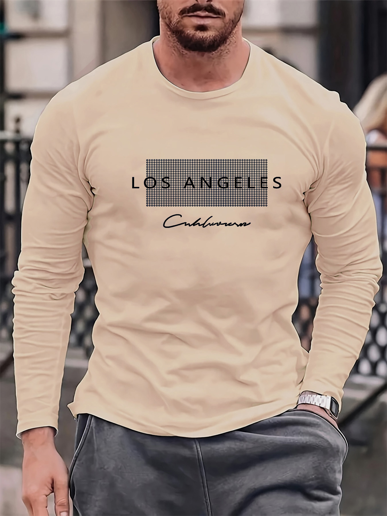 100% Pure Cotton Men's Long Sl - Mens Fashion Summer 评论和价格