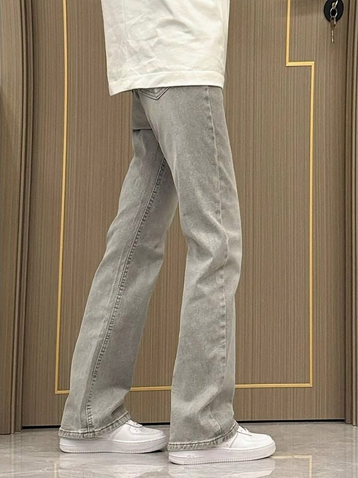 Smoke Grey Straight Leg Slim F - Men'S Fashion Grey Jeans 评论和价格
