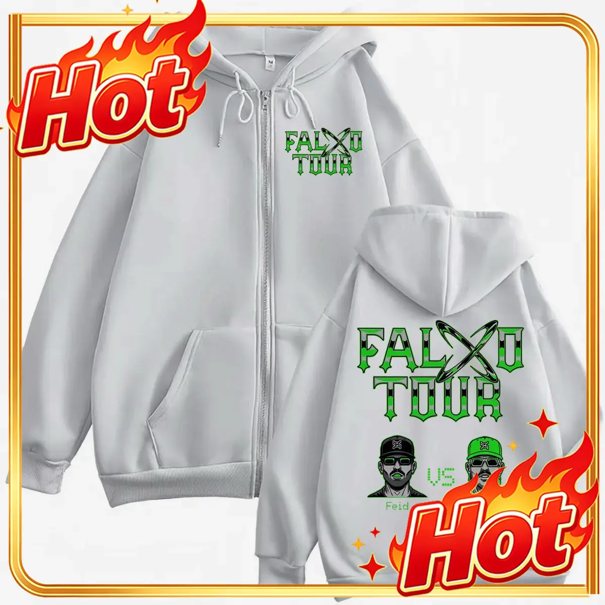 Feid Vs Ferxxo Falxxo Tour 202 - Mens Fashion Zip Up Hoodies 评论和价格